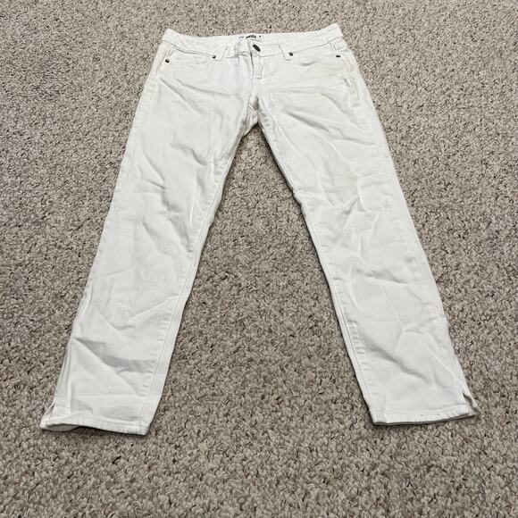 Paige Kylie Crop White Jeans Sz 28 Inseam 24.5" Casual Summer Denim Stretch - Picture 1 of 8